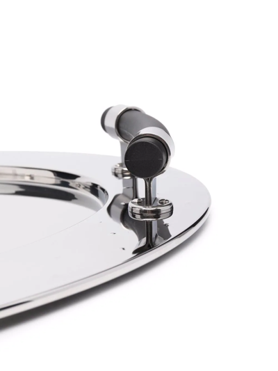 Shop Alessi Polished-effect Oval Tray In Silber