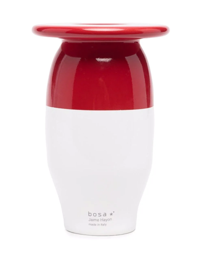 Shop Bosa Face-print Ceramic Candle Holder In Rot