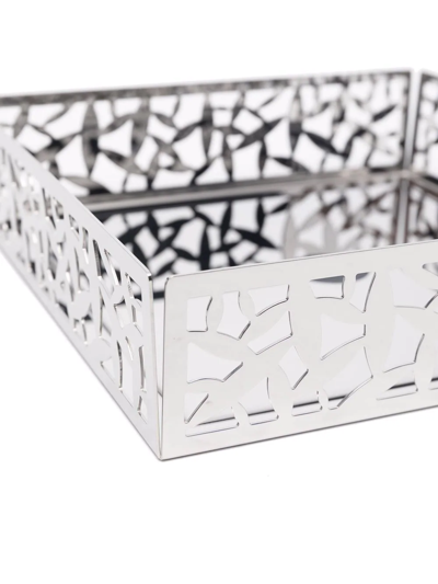Shop Alessi Lattice-detail Tray In Silber