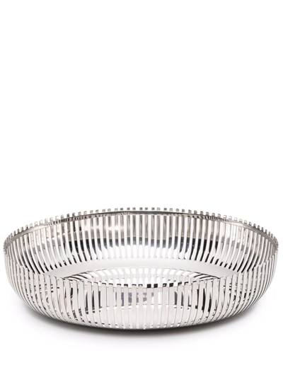 Shop Alessi Metallic Basket Bowl In Silber