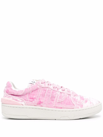 Shop Lanvin Low-top Lace-up Sneakers In Rosa