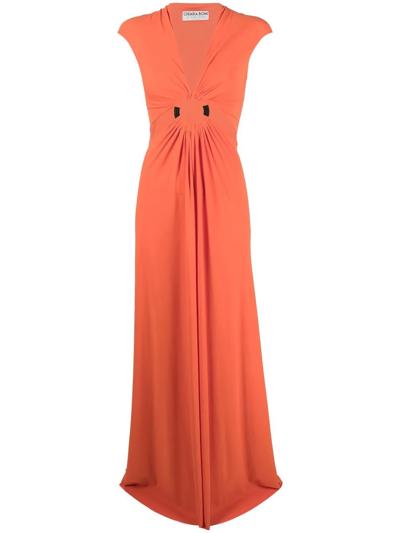 Shop Le Petite Robe Di Chiara Boni Cut-out Detail Dress In Orange