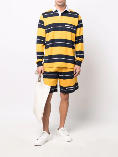 Shop Vtmnts Striped Rugby Shirt In Gelb