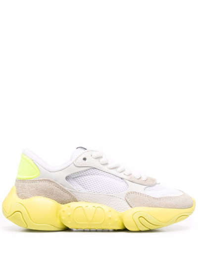 Shop Valentino Bubbleback Chunky Sneakers In Weiss