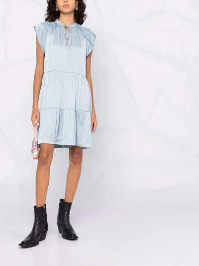 Shop Zadig & Voltaire Rito Short Dress In Blau