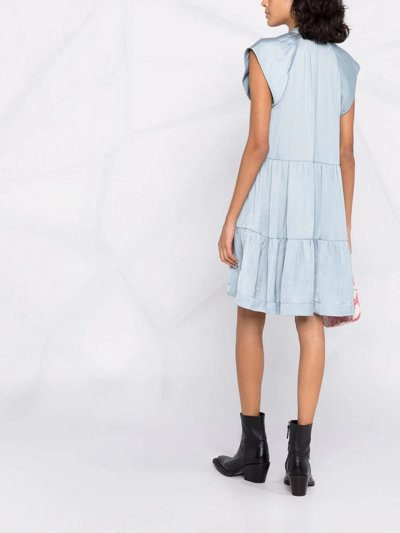 Shop Zadig & Voltaire Rito Short Dress In Blau