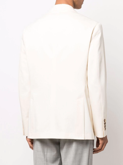 Brunello Cucinelli White Cotton Single-breasted Blazer In Weiss