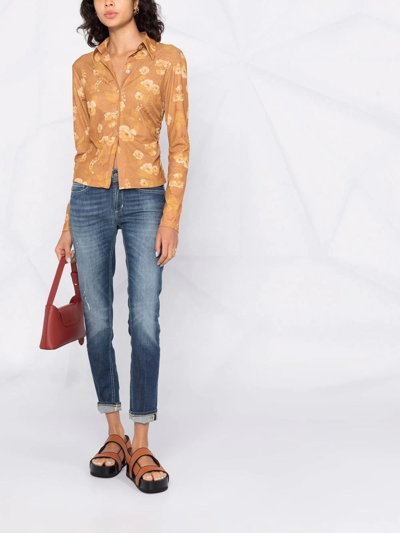 Dondup Faded-finish Cropped Jeans In Blau