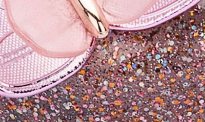 Shop Mini Melissa Ultragirl Butterfly Mary Jane Flat In Clear Glitter/pink