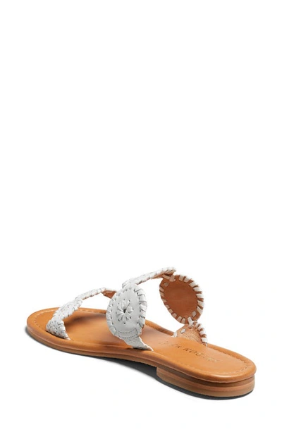 Jack Rogers Lauren Leather Two Band Sandals In White/ White