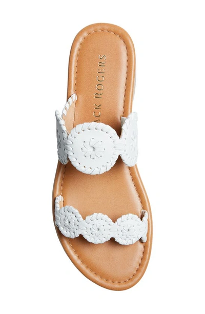 Jack Rogers Lauren Leather Two Band Sandals In White/ White