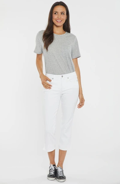 Shop Nydj Chloe Side Slit Capri Jeans In Optic White