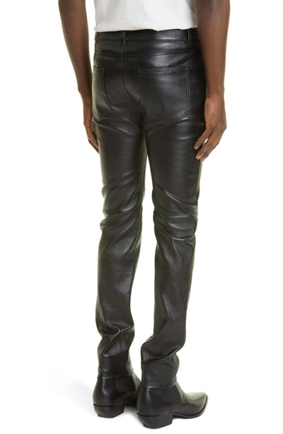 Shop Saint Laurent Stretch Leather Pants In 1000 - Black