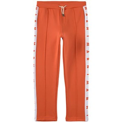 Shop Marni Orange Branded Sweatpants