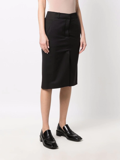 Pre-owned Saint Laurent 高腰铅笔半身裙（2001年典藏款） In Black