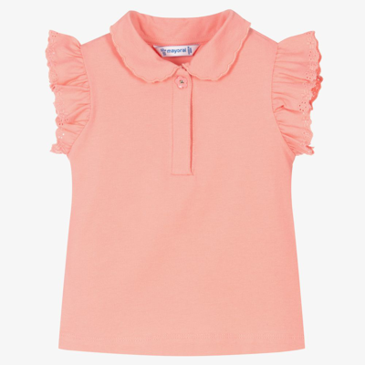 Shop Mayoral Girls Pink Polo Shirt