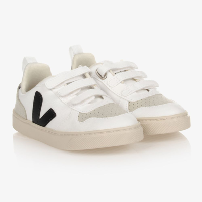 Shop Veja White & Black V-10 Trainers