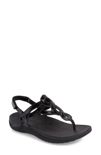 Shop Rockport Cobb Hill 'ramona' Slingback Sandal In Black Faux Patent Leather