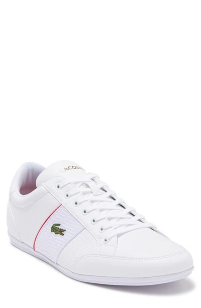 Lacoste Nivolor Leather Sneaker In Wht/red |
