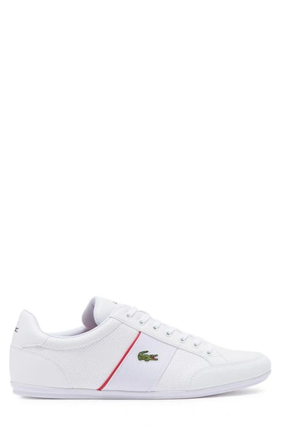 Lacoste Nivolor Leather Sneaker In Wht/red