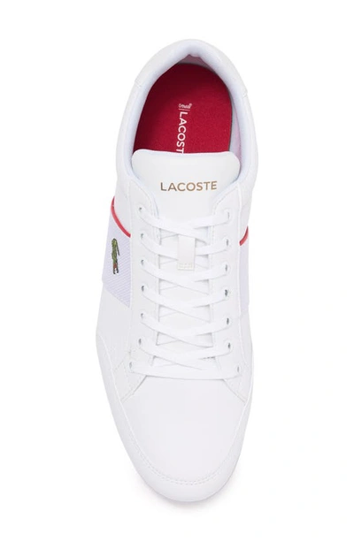 Lacoste Nivolor Leather Sneaker In Wht/red