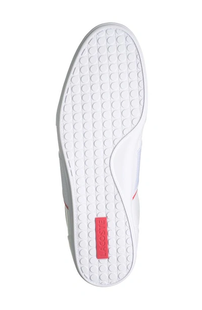 Lacoste Nivolor Leather Sneaker In Wht/red