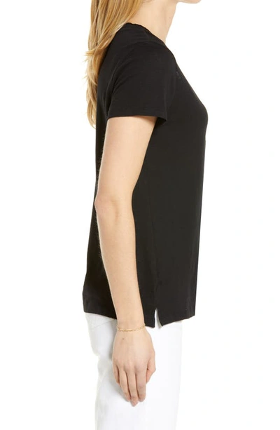 Shop Caslon (r) V-neck Short Sleeve Pocket T-shirt In Black