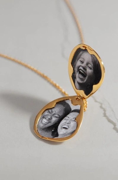 Shop Monica Vinader Deia Pebble Locket Necklace In Gp