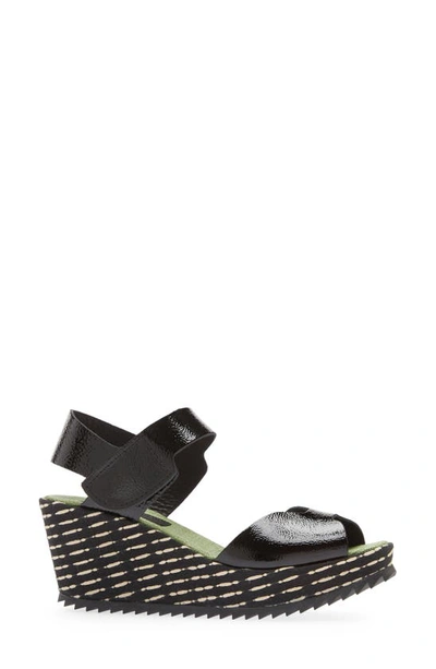 Shop Pedro Garcia Fama Platform Wedge Sandal In Black Castoro Naplack