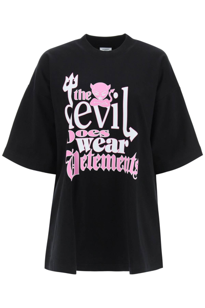 Shop Vetements Devil Does Wear  T-shirt In Black (black)