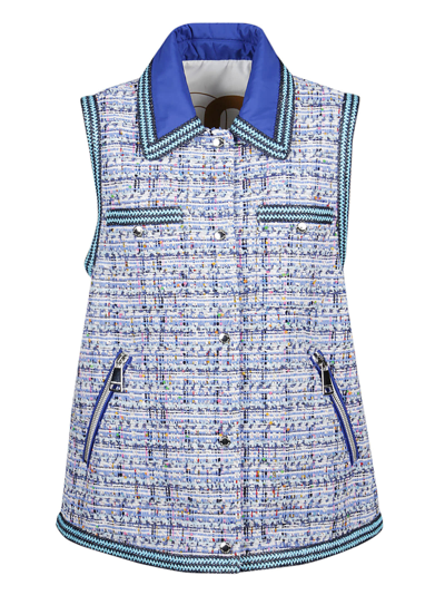 Shop Khrisjoy Tweed Vest Khris In Blue Shades