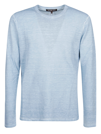 Shop Michael Kors Cold Dye Crewneck Sweater In Chambray