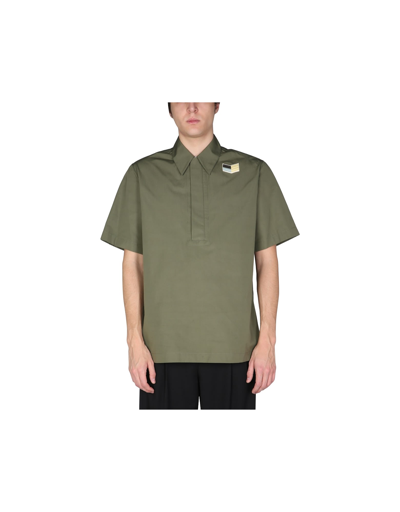 Shop Jil Sander Poplin Polo Shirt In Army