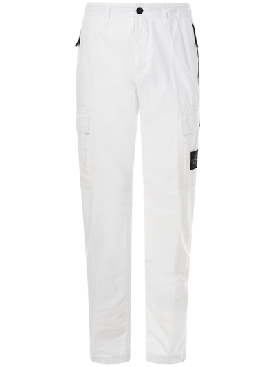 Shop Stone Island Trousers In White