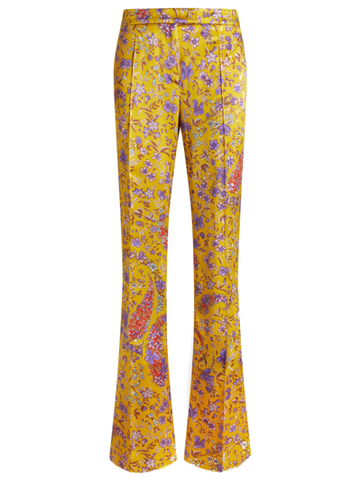 Etro Floral-print Flared Trousers In Fantasia