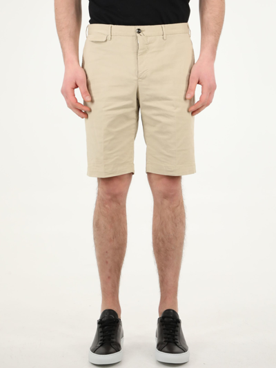 Shop Pt01 Beige Cotton Bermuda Shorts