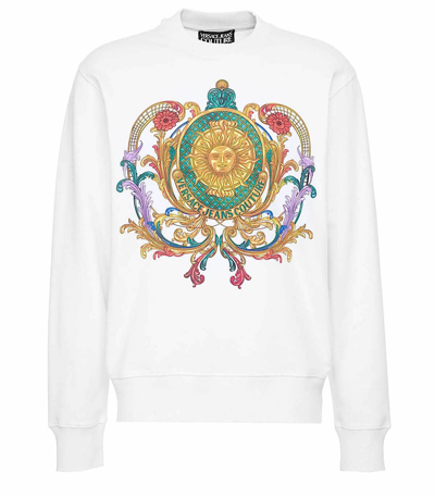 Shop Versace Jeans Couture Garland Sun White Sweatshirt In Bianco