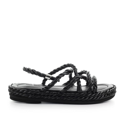 181 Alberto Gozzi 181 Nori Black Sandal In Nero | ModeSens