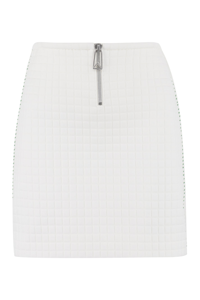 Shop Bottega Veneta Jersey Stretch Skirt In White