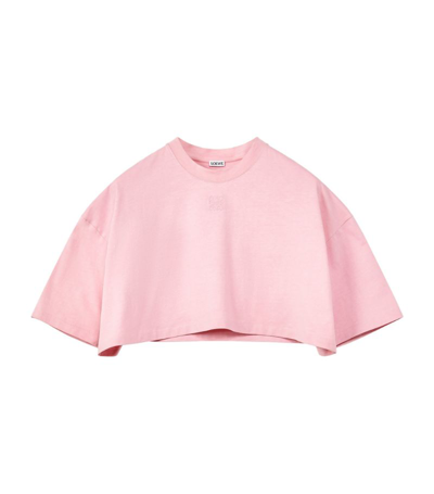 Shop Loewe Cropped Anagram T-shirt In Pink