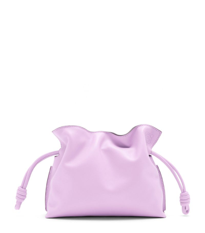 Shop Loewe Mini Leather Flamenco Clutch Bag In Pink