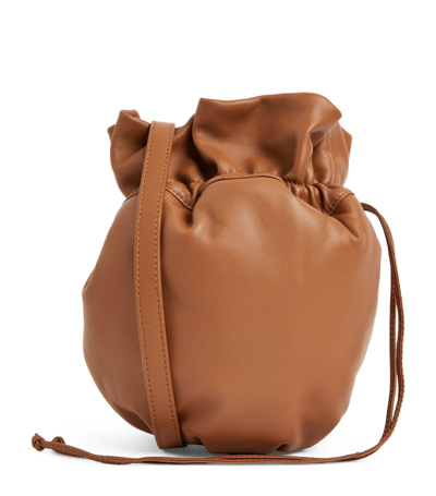 Shop Lemaire Leather Glove Purse Cross-body Bag In Brown