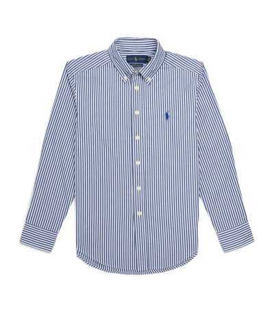 Shop Ralph Lauren Striped Blake Oxford Shirt (2-4 Years) In Navy