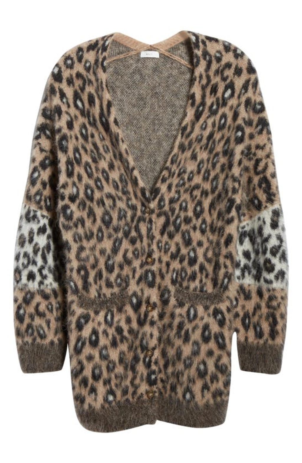 A.l.c Leone Leopard Oversized Cardigan Sweater In Taupe Black White ModeSens