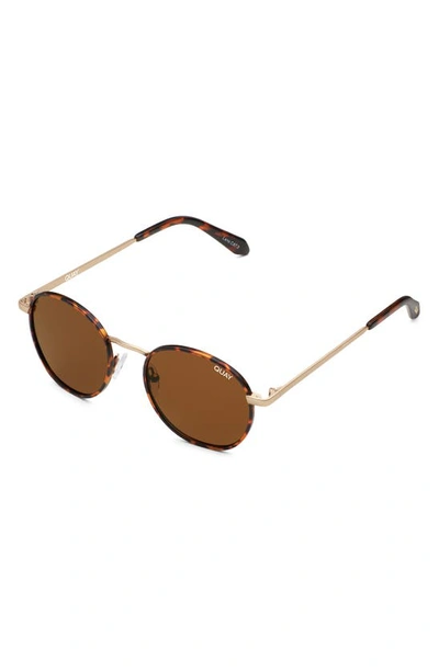 Shop Quay Talk Circles 45mm Polarized Round Sunglasses In Tortoise / Brown Polarized
