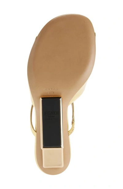 Shop Fendi First Metal Sandal In Gold