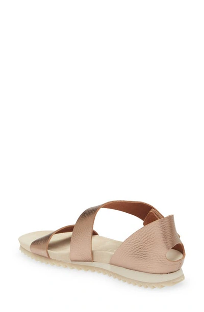 Pedro Garcia Jedda Strappy Wedge Sandal In Macaron Cervo Lame