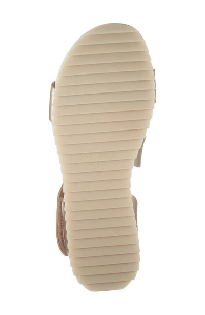 Pedro Garcia Jedda Strappy Wedge Sandal In Macaron Cervo Lame