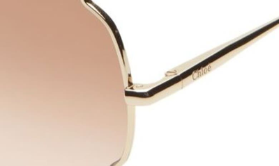 Shop Chloé 60mm Gradient Butterfly Sunglasses In Gold/ Brown