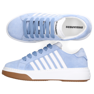 Shop Dsquared2 Low-top Sneakers Bumper Suede In Blue